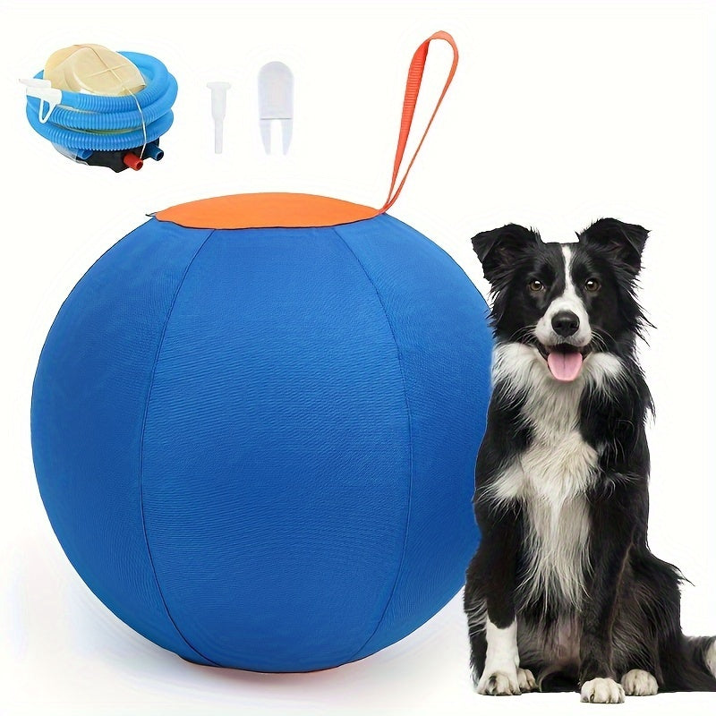 Large Inflatable Dog Ball Toy – Interactive Herding Training Ball for Dogs, Anti-Boredom Exercise Toy for Bulldogs, Golden Retrievers & Australian Shepherds, No Battery Required