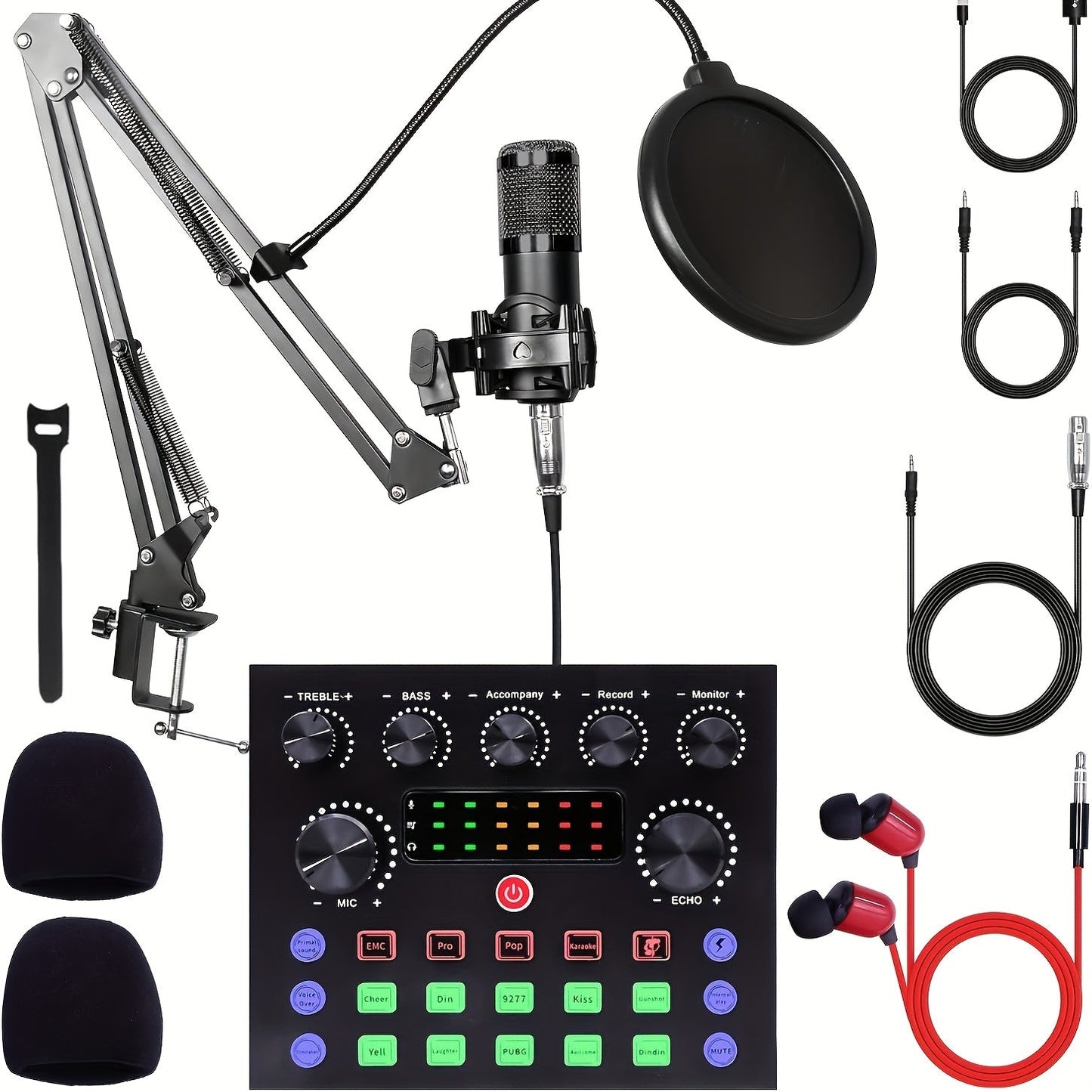 BM800 Condenser Microphone & Sound Card Recording Kit – Home Studio Bundle for Podcasting, Streaming, Voice Overs & Music, Compatible with PC, Smartphone & Tablet, Multiple Models Available