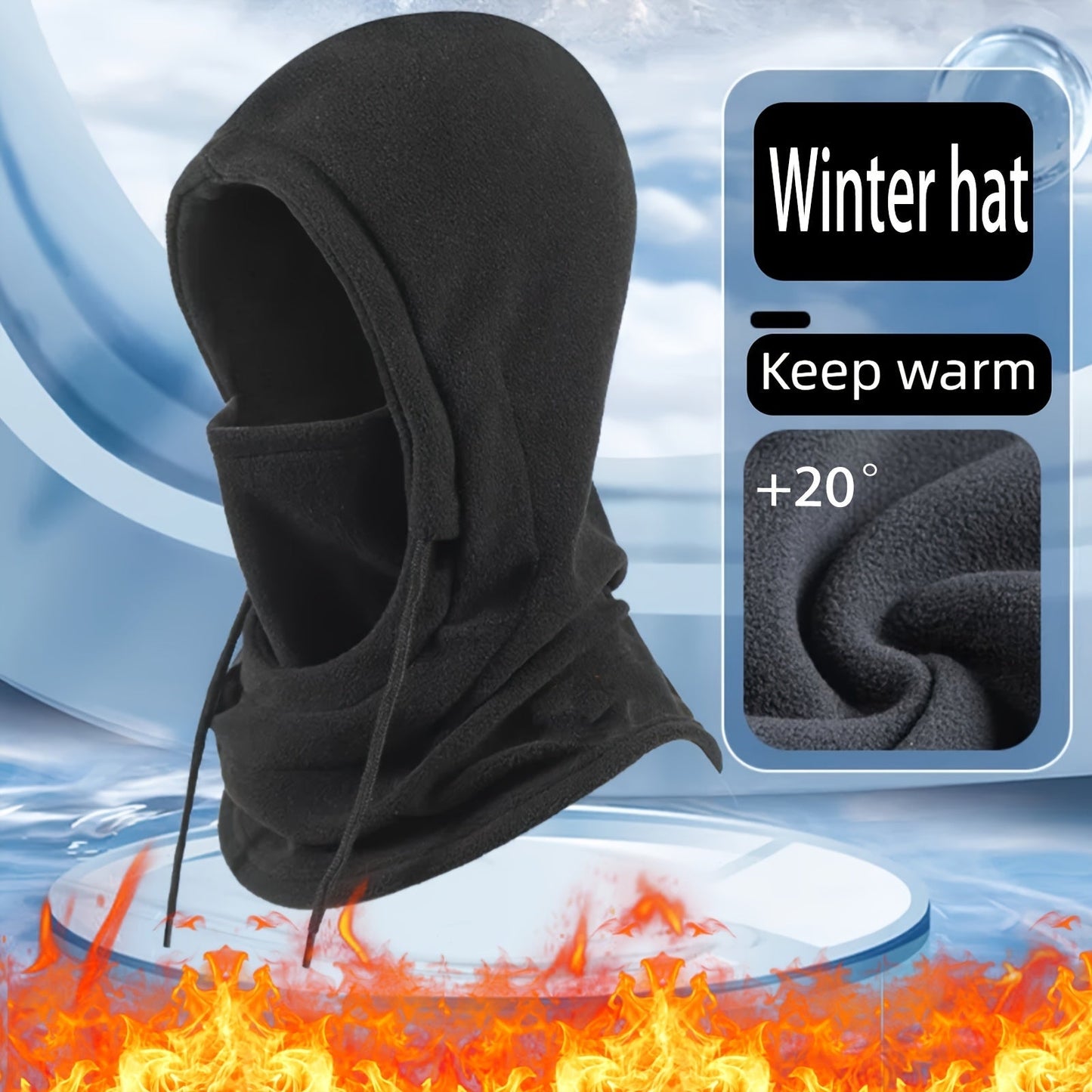 Winter Beanies 2-Pack for Men & Women – Thermal Knit Skull Caps with Fleece Lining, Soft Stretchable Cold Weather Hats, Buy One Get One Free, Black