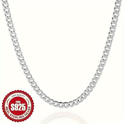 925 Sterling Silver Cuban Link Chain Necklace for Men & Women – 4mm & 6mm Width, 18-24 Inch Hip Hop Silver Chain, Classic Bold Jewelry Gift for Him & Her
