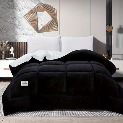 All Season Comforter Thick Soft Quilted Box Stitch | Ultra Breathable Machine Washable Down Alternative Duvet | Twin Full Queen King | Autumn Winter Spring Bedding | Rouge Black Grey Blue Green