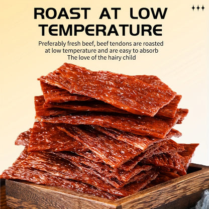 Dried Beef Tendon Dog Chews Natural High-Protein Jerky Treats & Chew Sticks for Training Rewards, All Breeds, 250g / 500g 2-Pack Options