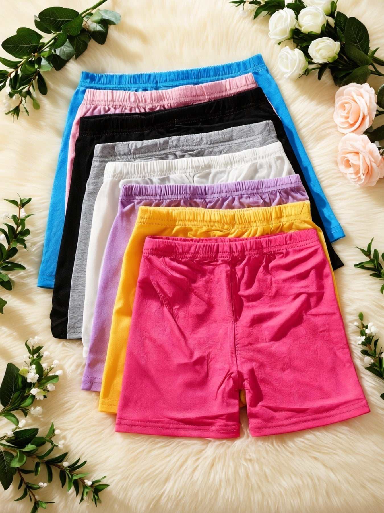 Girls Bike Shorts 6-Pack Soft Modal Cartwheel Shorts for Toddlers Kids – Under Dress Dance Biker Shorts Multicolor for Outdoor Play Ages 2-10