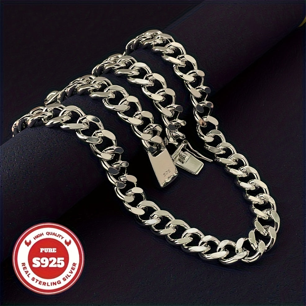 S925 Sterling Silver Cuban Chain Necklace for Men – 6mm & 10mm Wide, 18 to 24 Inch, Handcrafted Heavyweight Bold Link Chain, Durable Everyday & Special Occasion Jewelry