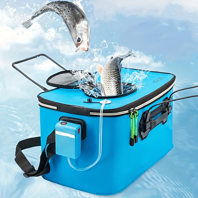 Collapsible Fish Bucket – Portable EVA Live Fish Holder & Bait Bucket for Fishing, Foldable Fish Safety Container for Outdoor Camping, Freshwater & Saltwater Fishing