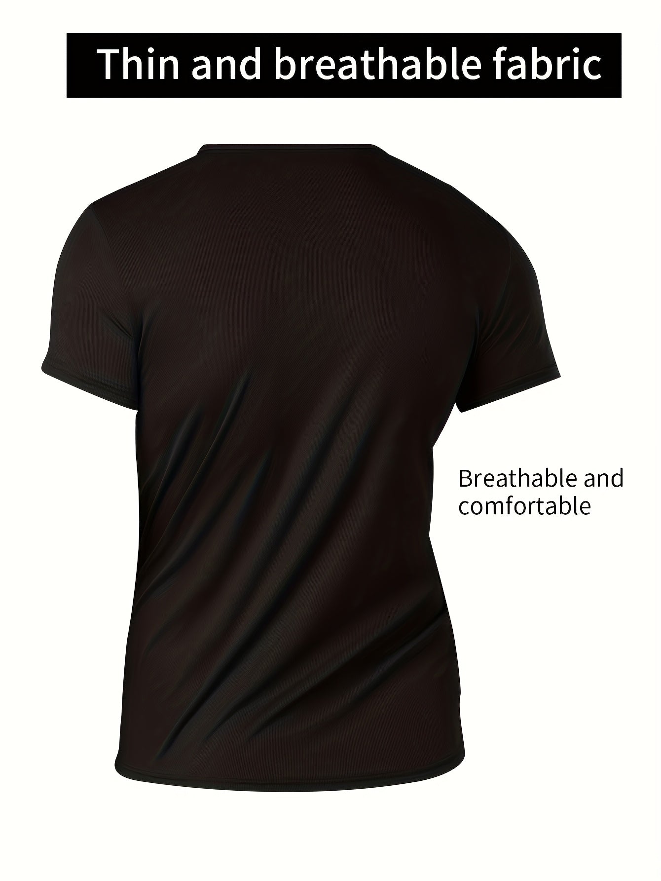 5 Pack Men's Quick-Dry Athletic T-Shirts, Breathable Moisture-Wicking Polyester Crew Neck Sports Tees for Gym, Running, Workout & Casual Everyday Wear