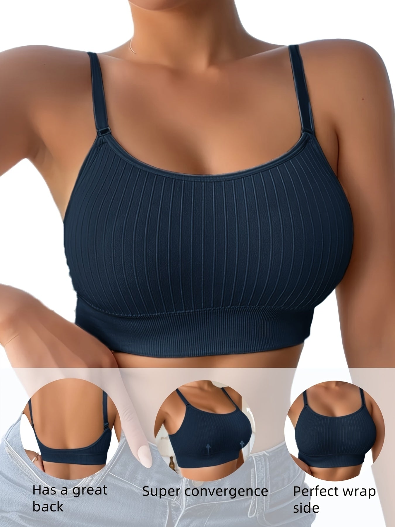 6Pcs Women's U-Back Sports Bra Set with Adjustable Straps & Removable Padding – Comfortable Wireless Workout Bras for Yoga, Gym & Everyday Wear, Mixed Colors, Sizes S-XL