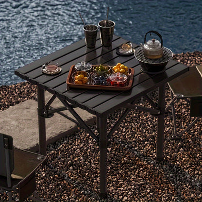 Large Portable Folding Table with Storage Bag - Outdoor Camping Picnic BBQ Garden Table Lightweight Easy Setup for Car Travel Self-Driving Tours