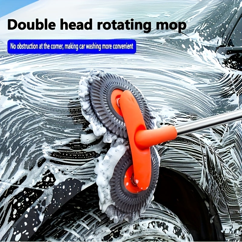 Adjustable Microfiber Car Cleaning Mop & Brush Set – Extendable Handle Wash Mop for Cars & Trucks, Soft Microfiber Brush for Scratch-Free Exterior Cleaning, Flawless Shine Every Time