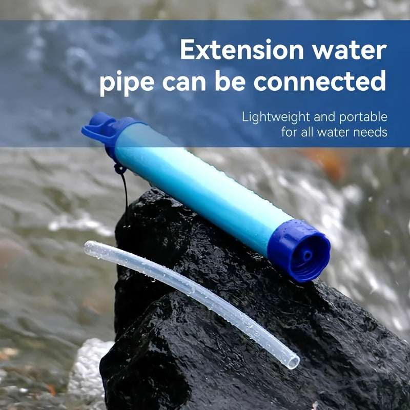 Portable Water Filter Purifier Straw Survival Kit – Durable ABS Filtration Straw with Lanyard & Extension Tube for Camping, Hiking, Backpacking, Travel, Wilderness & Emergency Preparedness – 1/2/4/6 Pack