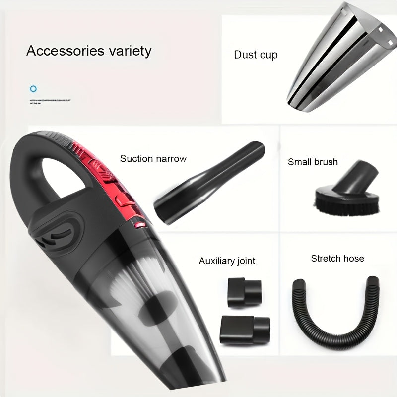 Handheld Car Vacuum Cleaner 4200PA 1800mAh Rechargeable Low Noise 4 Accessories for Car Home Pet Hair Pink Gift for Women