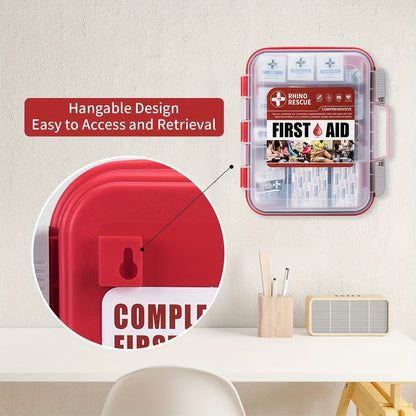 RHINO RESCUE OSHA First Aid Kit All-Purpose Professional Medical Supplies - Home Office Outdoor Emergency Camping Car Travel Business