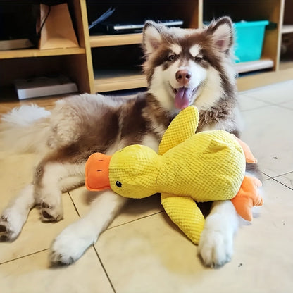 Large Plush Duck Dog Toy with Squeaker – Bite-Resistant Soft Chew Toy for Puppies & Large Breed Dogs, Durable Interactive Teething Toy for Golden Retrievers, Corgis & All Breeds