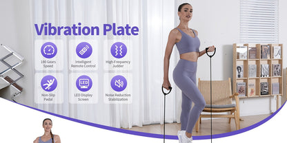 Vibration Plate Exercise Machine for Weight Loss & Lymphatic Drainage – Full Body Workout Platform with 99-200 Speed Levels, Quiet Motor, Portable Home Gym, Muscle Toning, 330 lbs Capacity