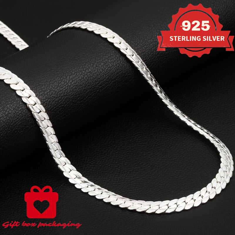925 Sterling Silver Snake Chain Necklace Handmade for Men & Women – Dainty Serpentine Link, Gift Box Included, 18–24 Inch, Perfect Birthday, Christmas & Valentine’s Day Gift (6.25g)