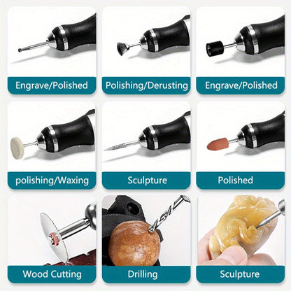 Cordless Rotary Tool Rechargeable Engraving Pen Adjustable Speed Electric Carving Pen for Wood Engraving Sanding Polishing Etching Grinding Cutting DIY Crafts Portable Handheld Hobby Tool