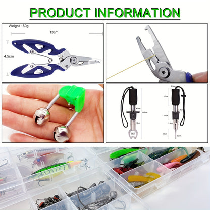 346pcs Fishing Lures Kit with Tackle Box – Crankbaits, Minnow, Spinnerbaits, Soft Baits, Jigs, Hooks, Weights & Sinkers for Freshwater Saltwater Fishing, Complete Tackle Set Gift for Men
