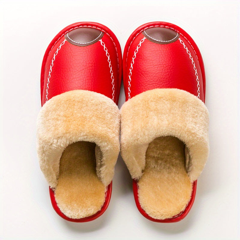 Men's Slip-On Indoor Slippers with Soft PU Sole – Warm Non-Slip House Shoes for Winter, Lightweight Comfort Home Slippers in Multiple Colors, Sizes US 3.5–13