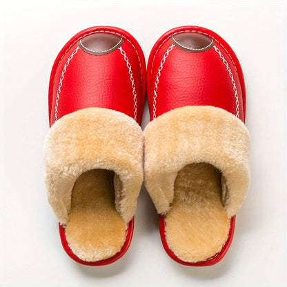 Men's Slip-On Indoor Slippers with Soft PU Sole – Warm Non-Slip House Shoes for Winter, Lightweight Comfort Home Slippers in Multiple Colors, Sizes US 3.5–13