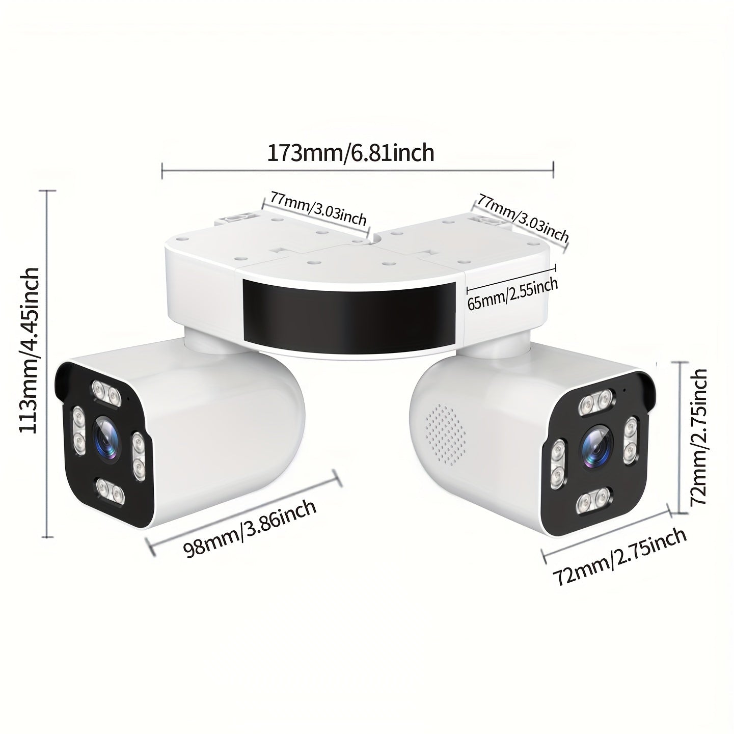 Dual Lens PTZ Security Camera Outdoor WiFi – 360° Pan Tilt Zoom 5MP, 10x Electric Zoom, Motion Detection, Two-Way Audio, Siren Alarm, Color Night Vision, App Control, Home Surveillance Camera