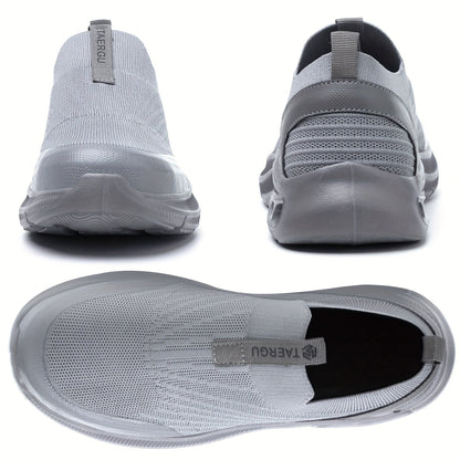 Steel Toe Work Shoes for Men Slip-On Lightweight Safety Sneakers Puncture-Resistant Non-Slip for Construction Warehouse Restaurant Black Grey Blue US 5.5-14