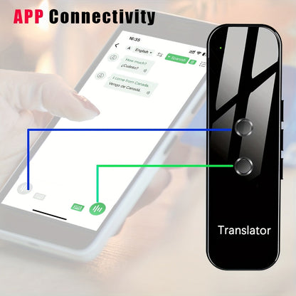 Portable Language Translator Device Two-Way Instant Voice Translation 137 Languages APP Connected High Accuracy Translator for Travel Business Learning with Headphones