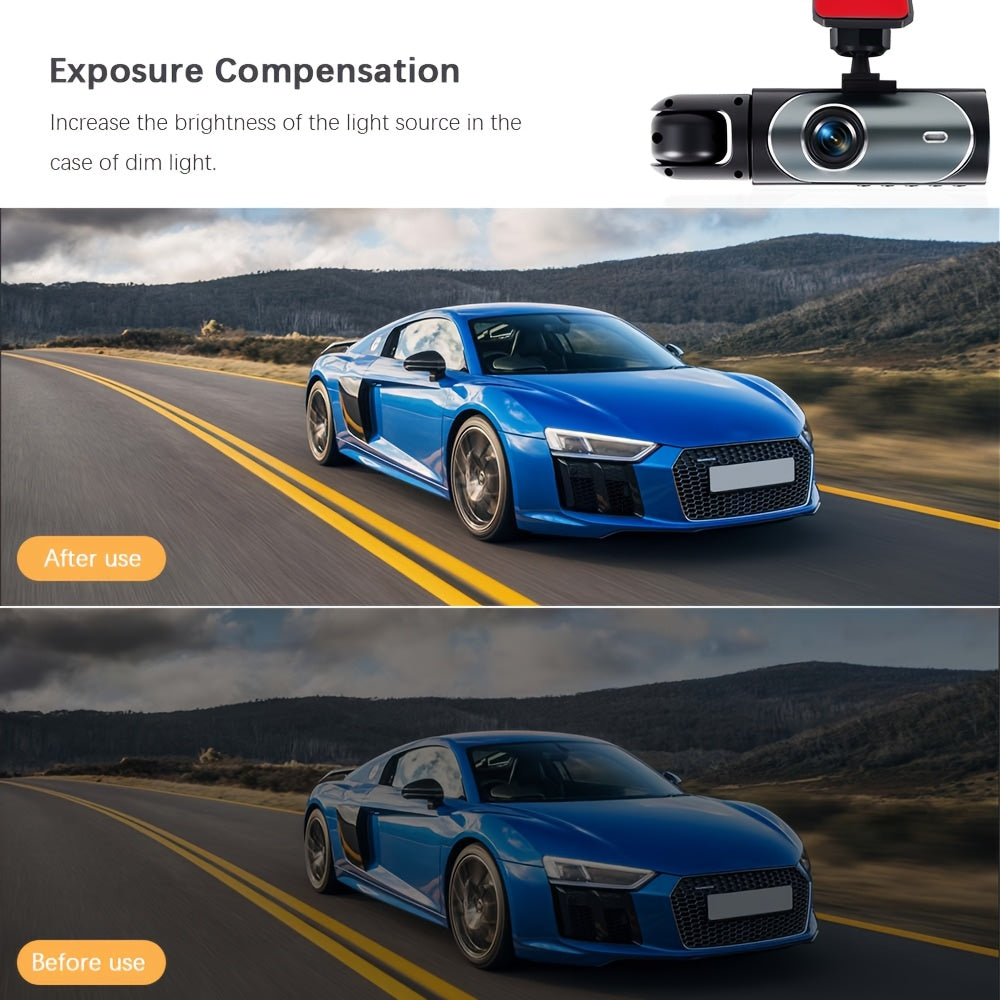 Dual Dash Cam Front & Inside 1080P – IR Night Vision, 150° Wide Angle, Loop Recording, Car DVR Camera with 32GB/64GB SD Card Option, 2" or 3.16" Screen