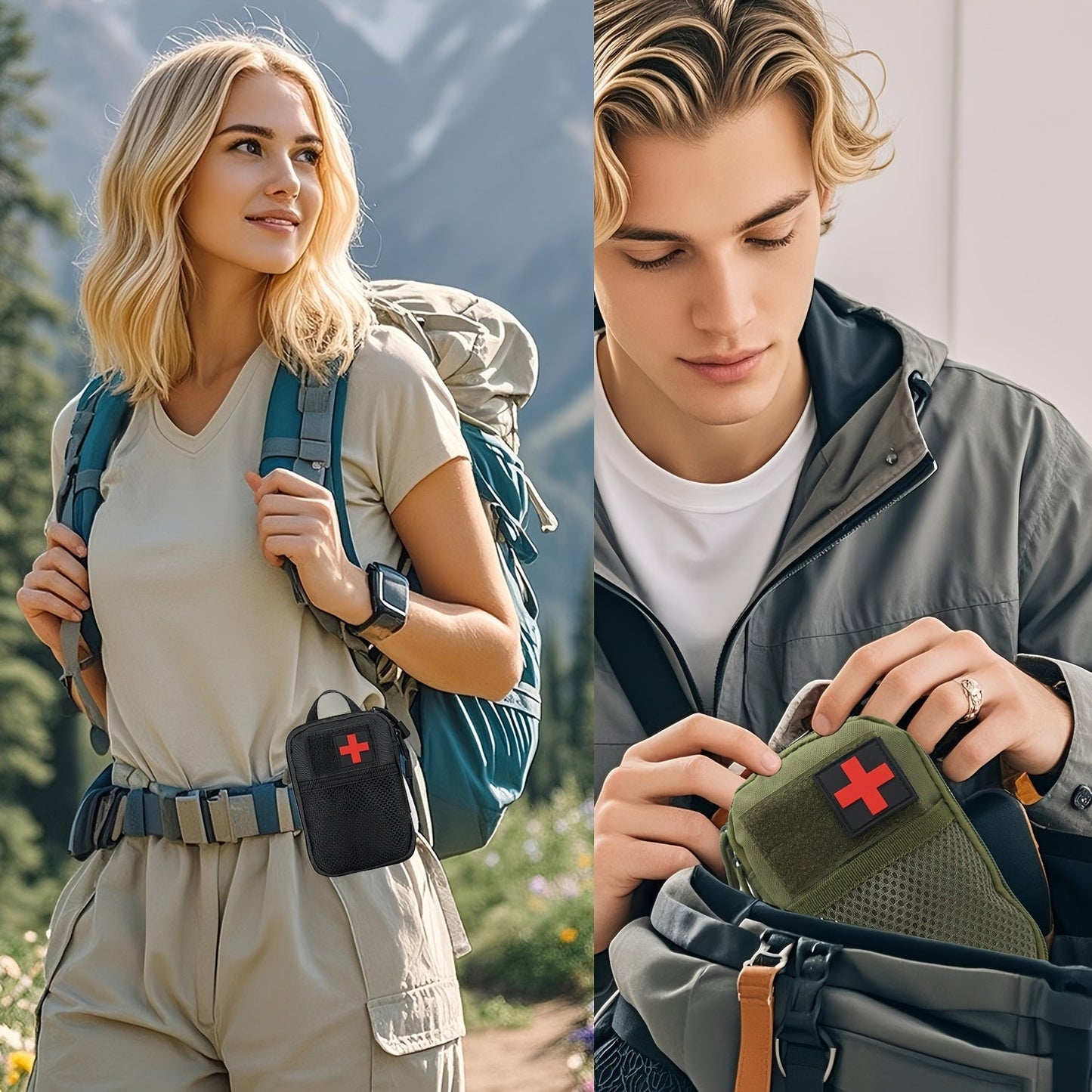 Professional First Aid Kit 399 Piece & 99 Piece Survival Gear Emergency Kit for Hiking Camping Hunting Car Travel – Includes Scissors Tweezers Splints – Gift for Men