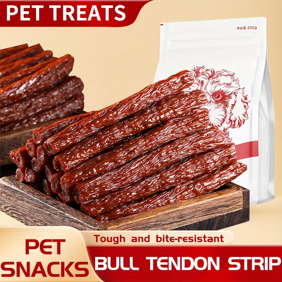 Dried Beef Tendon Dog Chews Natural High-Protein Jerky Treats & Chew Sticks for Training Rewards, All Breeds, 250g / 500g 2-Pack Options