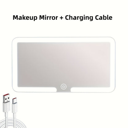 Rechargeable Ultra-Thin LED Car Visor Vanity Mirror 3 Light Modes Lighted Makeup Mirror for Car Truck SUV Low Voltage Sun Visor Mirror Gift for Women White