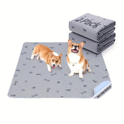 Washable Reusable Dog Pee Pads with Bone Print – Non-Slip Leakproof Absorbent Puppy Training Pads, Machine Washable Whelping Pads for Couch Crate Playpen Potty Training, Multiple Sizes