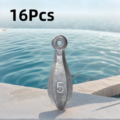 Fishing Sinkers Tackle Weights Lead Bank Sinker 1oz 2oz 3oz 4oz 5oz 6oz 8oz 10oz 12oz 16oz – Snagless Teardrop Design for Bass Catfish Saltwater Freshwater Bottom Fishing Rig, Bulk Multi-Pack