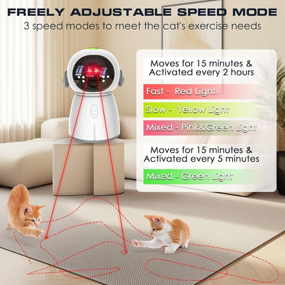Dual Laser Cat Dog Toy Rechargeable – Auto Motion-Activated Interactive Laser Toy with 3 Speed Modes, 160-Inch Sensor, Adjustable Head for Indoor Cats Kittens Dogs