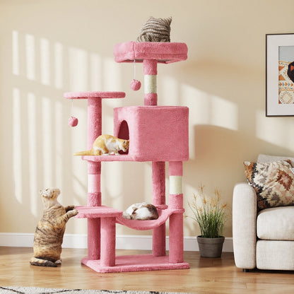44-Inch Cat Tree Tower for Indoor Cats with Condo, Hammock & Natural Sisal Scratching Posts – Multi-Level Cat Furniture with Perches & Pet House for Multiple Cats, 5 Colors