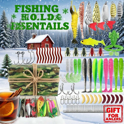 133 Piece Fishing Tackle Kit with Spinner Baits, Wobblers, Lead Jigs, Sinkers, Hooks & Tackle Box – Complete Freshwater Beginner Fishing Set for Bass, Trout & Panfish