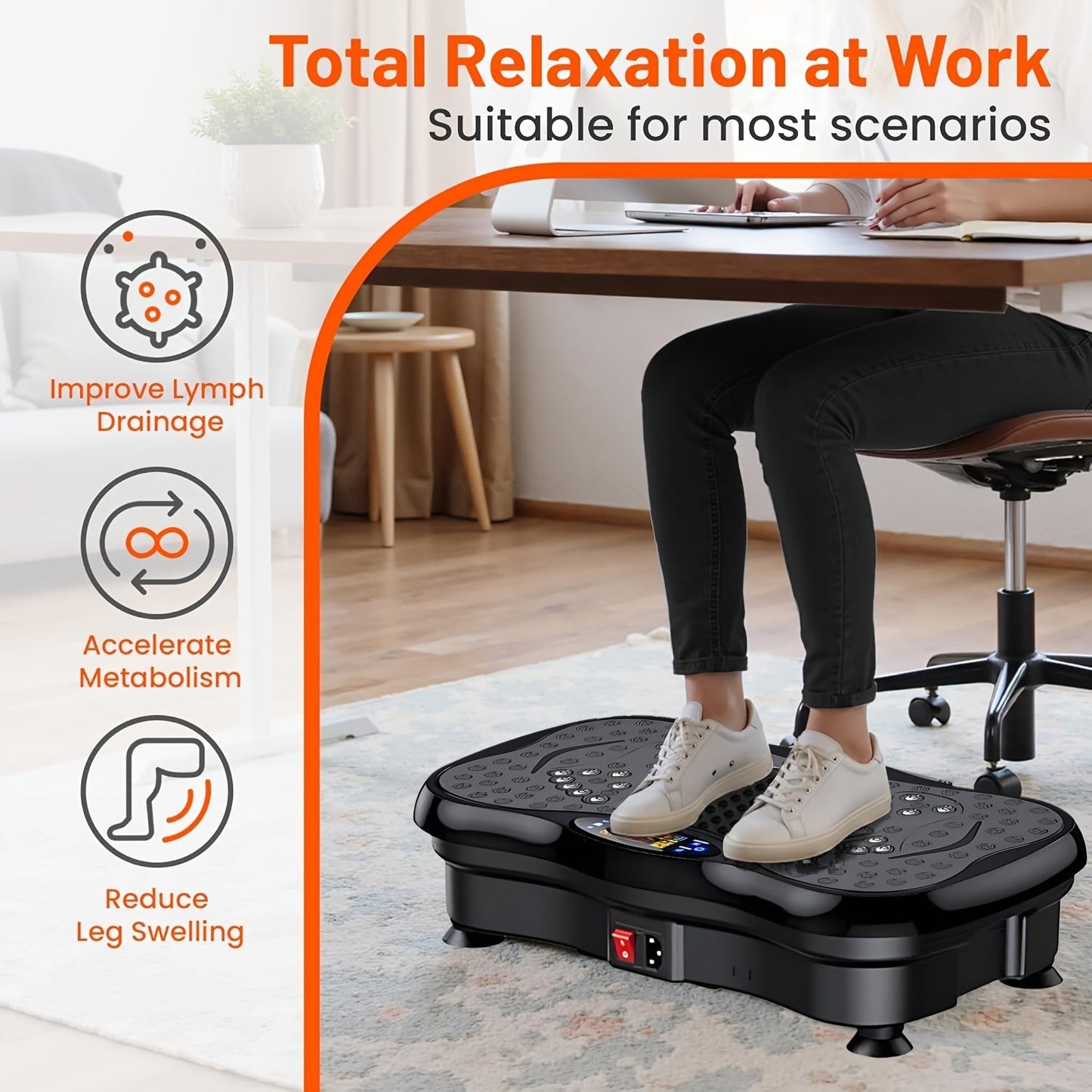 Vibration Plate Exercise Machine for Weight Loss & Lymphatic Drainage – Full Body Workout Platform with 99-200 Speed Levels, Quiet Motor, Portable Home Gym, Muscle Toning, 330 lbs Capacity