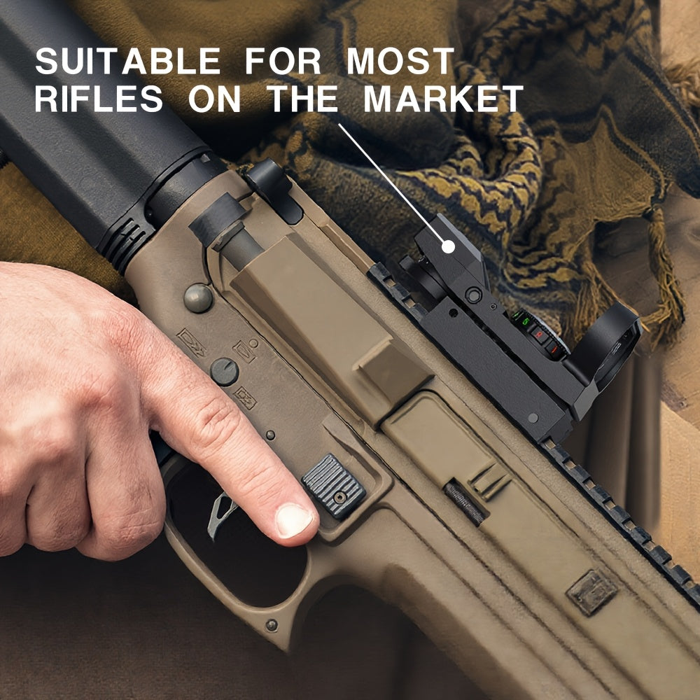 33mm Red Green Dot Sight – 4 Reticle Modes, 5 Brightness Settings, Parallax-Free Ultralight Rail Mount Scope for Rifles Shotguns Carbines, Hunting Target Shooting Tactical Use, CR2032 Battery Included