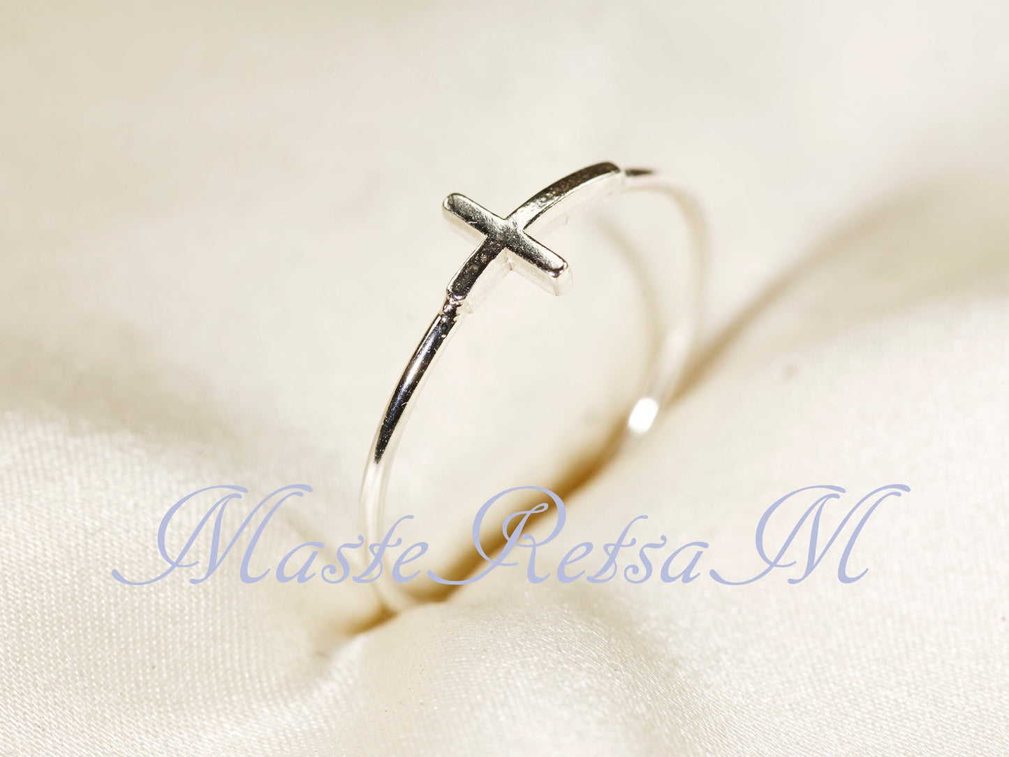 Handmade 925 Sterling Silver Cross Ring Christian Faith Jewelry US Standard Sizes Artisan Crafted Thin Band Daily Wear Religious Gift