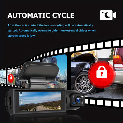 Dual Dash Cam Front & Inside 1080P – IR Night Vision, 150° Wide Angle, Loop Recording, Car DVR Camera with 32GB/64GB SD Card Option, 2" or 3.16" Screen