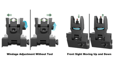 45 Degree Offset Flip Up Iron Sights for AR15 – Fiber Optic Red Green Dots, Tool-Free Adjustable, 20mm Rail Mount, Rapid Transition Backup Canted Sights for Rifle Shooting Outdoors