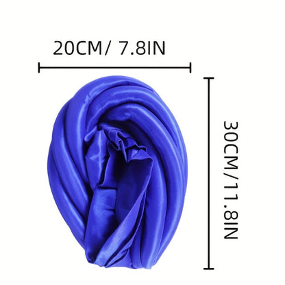 Nigerian Wedding Turban Hat for Women Elastic Polyester Sponge Festive Headwear Button Closure Religious Occasion 10 Colors