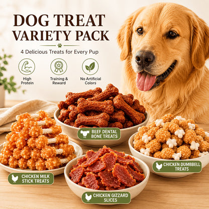 High Protein Chicken Dumbbell Dog Treats – Natural Healthy Long-Lasting Training Reward Snacks with Rice for Small, Medium & Large Breed Dogs