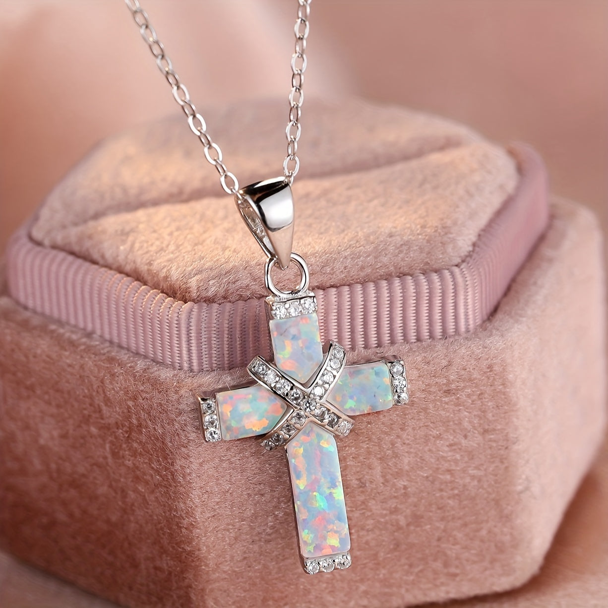 925 Sterling Silver Cross Pendant Necklace for Women – Hypoallergenic Vintage Boho Faith Jewelry, Minimalist CZ Choker Necklace, Elegant Gift for Her Birthday Anniversary Christmas