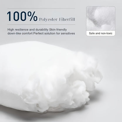 Square Pillow Inserts – Hypoallergenic New Fiber Fill, White Cushion Inserts for Sofa, Bed & Patio, 14–20 Inch, 1/2/4 Pack, Ideal for Bedroom, Living Room, Office & Outdoor Decor