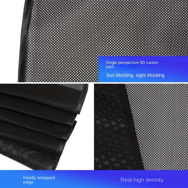 Magnetic Car Sunshade Curtains 4-Piece Set - Black Mesh UV Protection & Heat Insulation, Easy Install on Car Windows & Windshield, Universal Fit for Cars, SUVs & Trucks