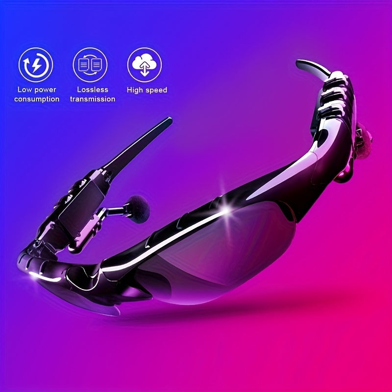 Bluetooth 5.4 Smart Audio Glasses Wireless Headset – Hands-Free Calls & Music, Built-In Condenser Mic, Volume Control, USB Charging, 80mAh Battery, Open Ear Wearable Tech Eyewear for Men & Women
