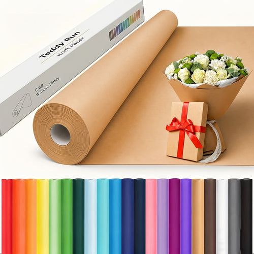 Kraft Paper Roll 80 GSM Heavy Duty for Gift Wrapping, Packing, Moving, Shipping, Wall Art, Crafts, Bulletin Board, Floor Cover & Table Runner — Multiple Sizes & Colors
