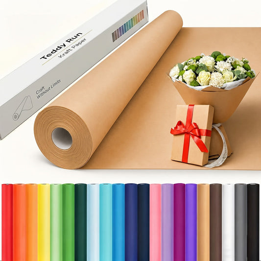 Kraft Paper Roll 80 GSM Heavy Duty for Gift Wrapping, Packing, Moving, Shipping, Wall Art, Crafts, Bulletin Board, Floor Cover & Table Runner — Multiple Sizes & Colors