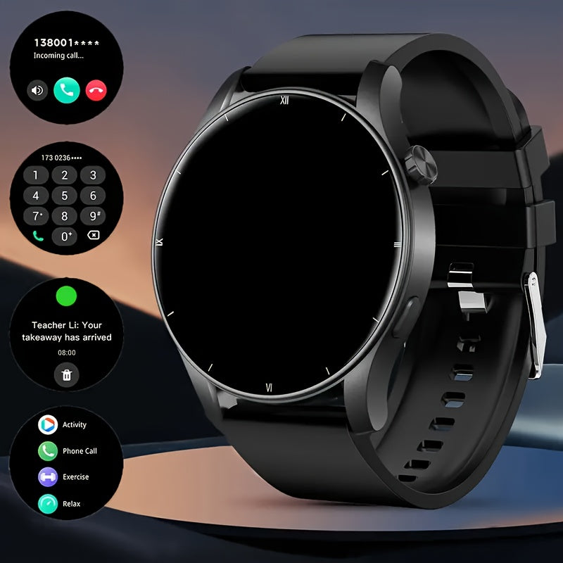 Round Smartwatch 2.01 Inch Extra Large Screen Wireless Calling 100+ Sports Modes Sleep Monitor Games Weather Calculator Pedometer Fitness Tracker Watch for Men Women iPhone Android