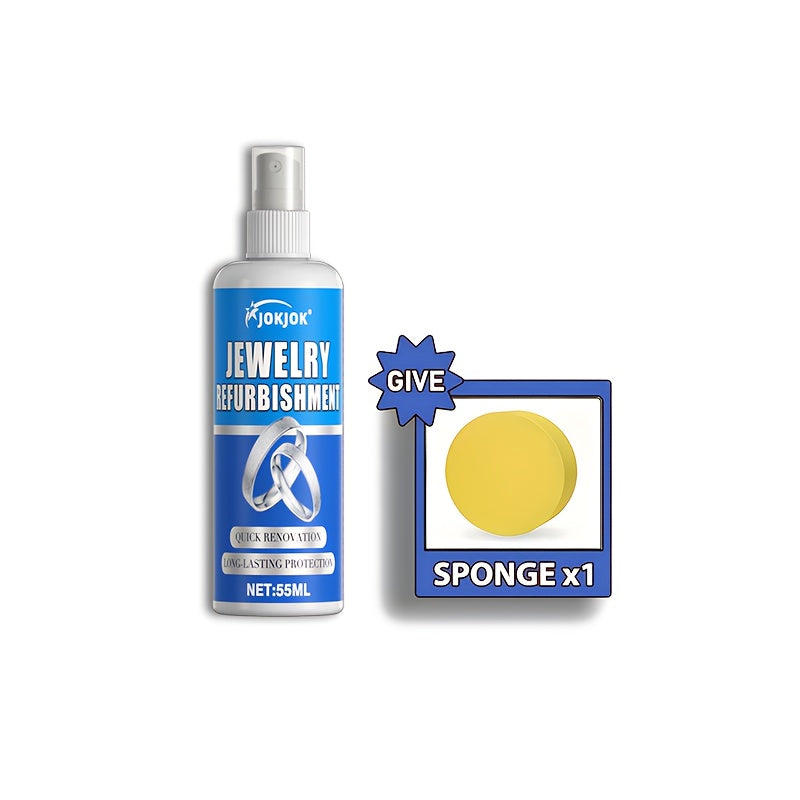 Jewelry Polish and Oxidation Remover 1.86oz with Sponge – Restores Luster on Gold Silver Bracelets Necklaces Rings and All Metal Jewelry Surfaces – Brightening Cleaner and Metal Polish